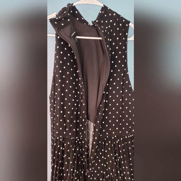 Torrid Challis Tie-Front Swing Dress Black Polka Dot Dress size 18 - Picture 7 of 8